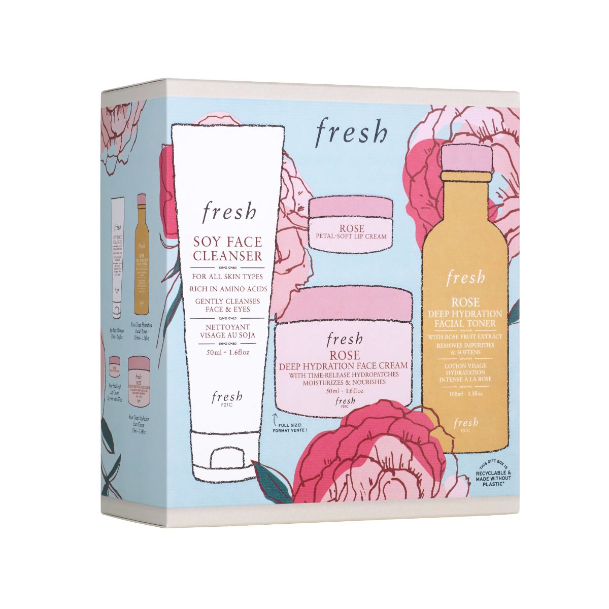 ROSE DEEP HYDRATION SKINCARE GIFT SET (SET DE CUIDADO Y LIMPIEZA)